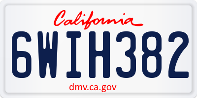 CA license plate 6WIH382