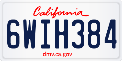 CA license plate 6WIH384