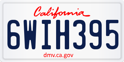 CA license plate 6WIH395
