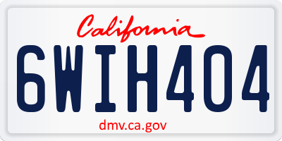 CA license plate 6WIH404