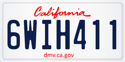 CA license plate 6WIH411