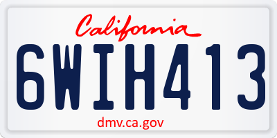 CA license plate 6WIH413