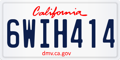 CA license plate 6WIH414