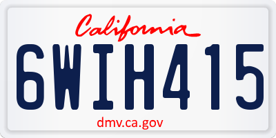 CA license plate 6WIH415