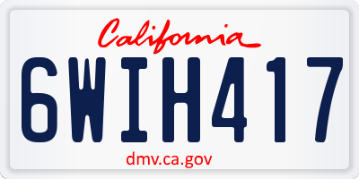 CA license plate 6WIH417