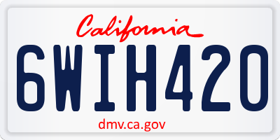 CA license plate 6WIH420