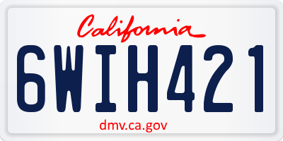 CA license plate 6WIH421