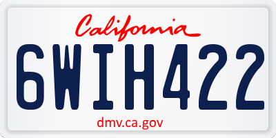 CA license plate 6WIH422