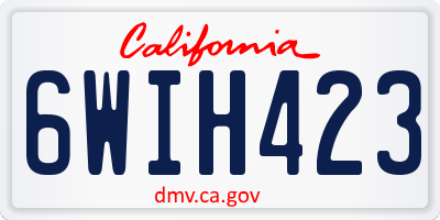 CA license plate 6WIH423