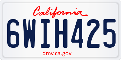CA license plate 6WIH425