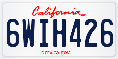CA license plate 6WIH426