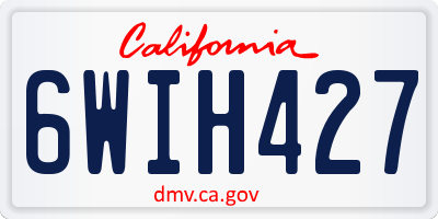 CA license plate 6WIH427
