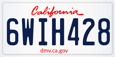 CA license plate 6WIH428