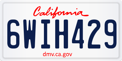CA license plate 6WIH429