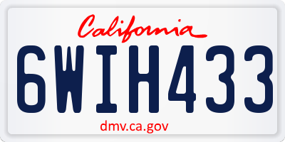 CA license plate 6WIH433