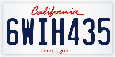 CA license plate 6WIH435