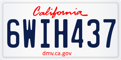 CA license plate 6WIH437
