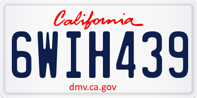 CA license plate 6WIH439