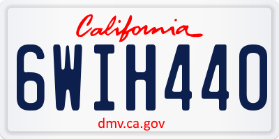 CA license plate 6WIH440