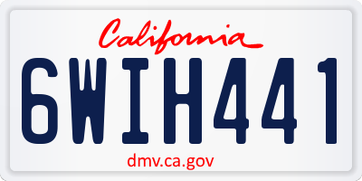 CA license plate 6WIH441