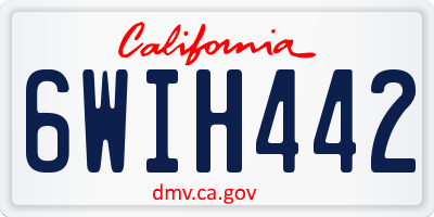 CA license plate 6WIH442