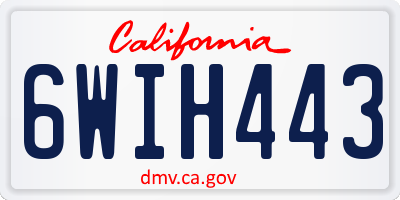 CA license plate 6WIH443