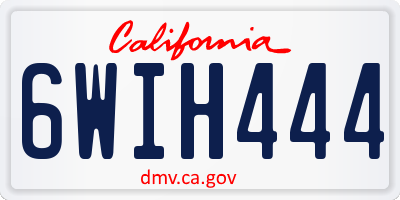 CA license plate 6WIH444