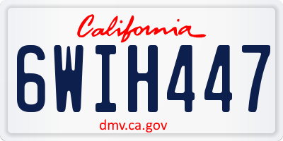 CA license plate 6WIH447
