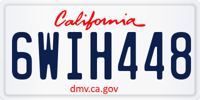 CA license plate 6WIH448