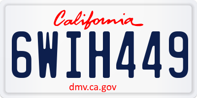 CA license plate 6WIH449