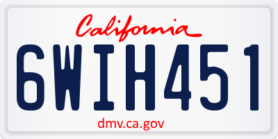 CA license plate 6WIH451