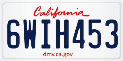 CA license plate 6WIH453