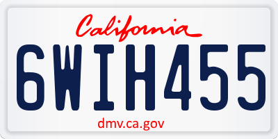 CA license plate 6WIH455