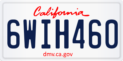 CA license plate 6WIH460