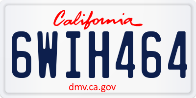 CA license plate 6WIH464