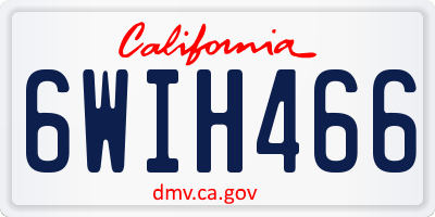 CA license plate 6WIH466