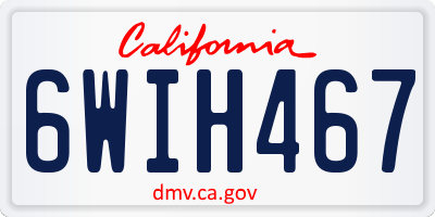 CA license plate 6WIH467