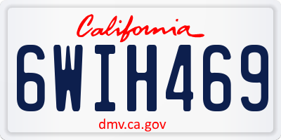 CA license plate 6WIH469