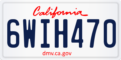 CA license plate 6WIH470