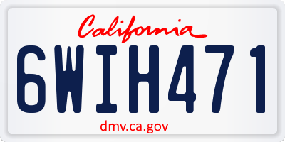 CA license plate 6WIH471
