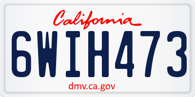 CA license plate 6WIH473