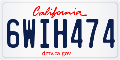 CA license plate 6WIH474