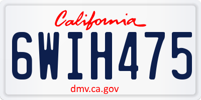 CA license plate 6WIH475