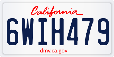 CA license plate 6WIH479