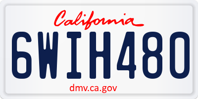 CA license plate 6WIH480