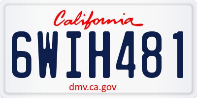 CA license plate 6WIH481