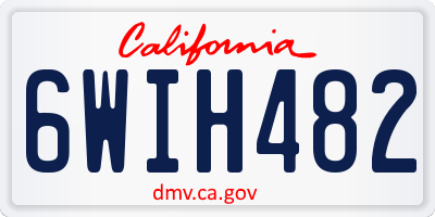 CA license plate 6WIH482