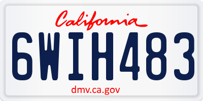 CA license plate 6WIH483