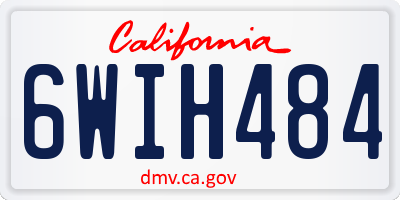 CA license plate 6WIH484