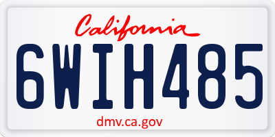 CA license plate 6WIH485